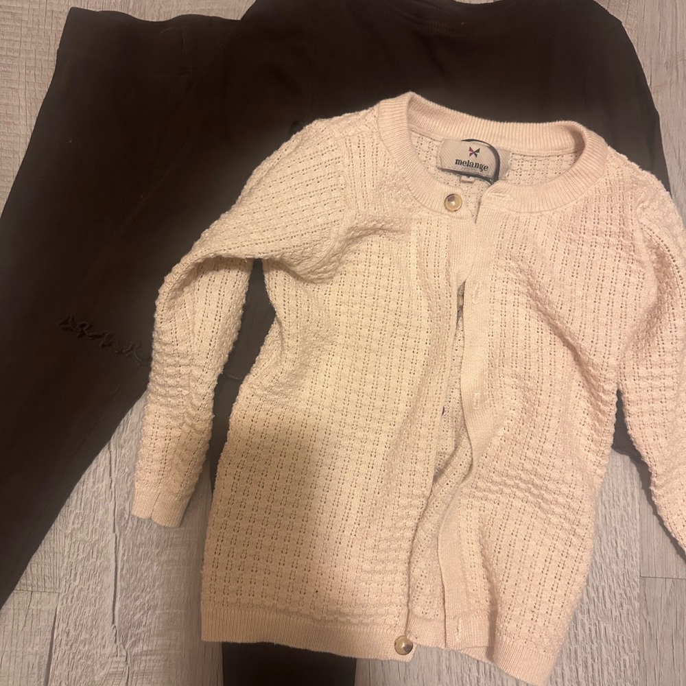 Melange Cream Textured Cardigan